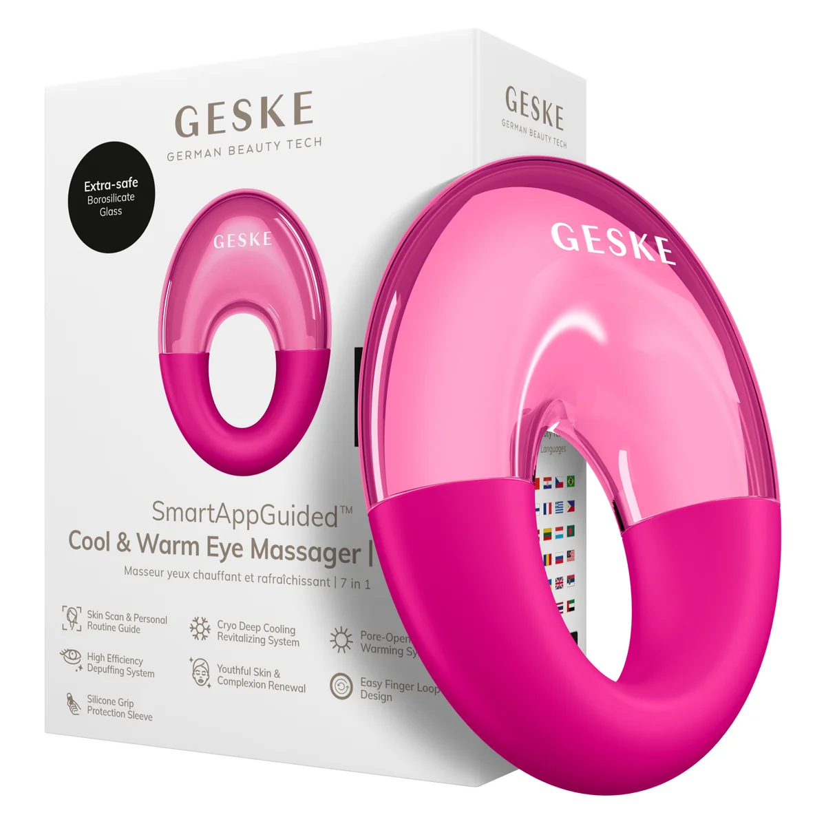 Масажер для очей GESKE Cool&Warm Eye Massager 7в1 magenta