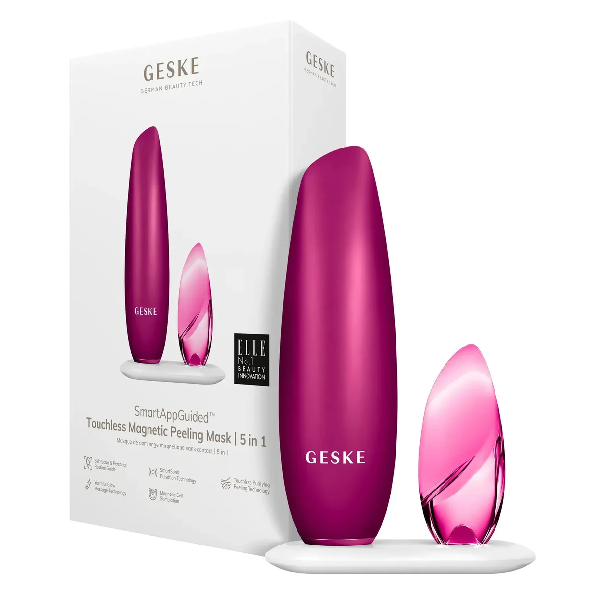 Безконтактна магнітна пілінг-маска GESKE Touchless Magnetic Peeling Mask 5в1 magenta