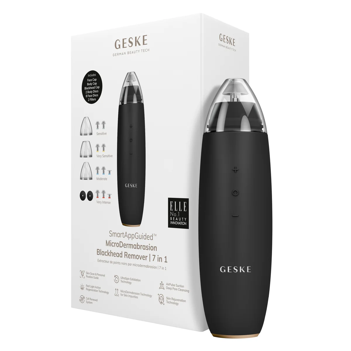 Мікродермабразійний пристрій для видалення чорних цяток GESKE MicroDermabrasion Blackhead Remover 7в1 gray