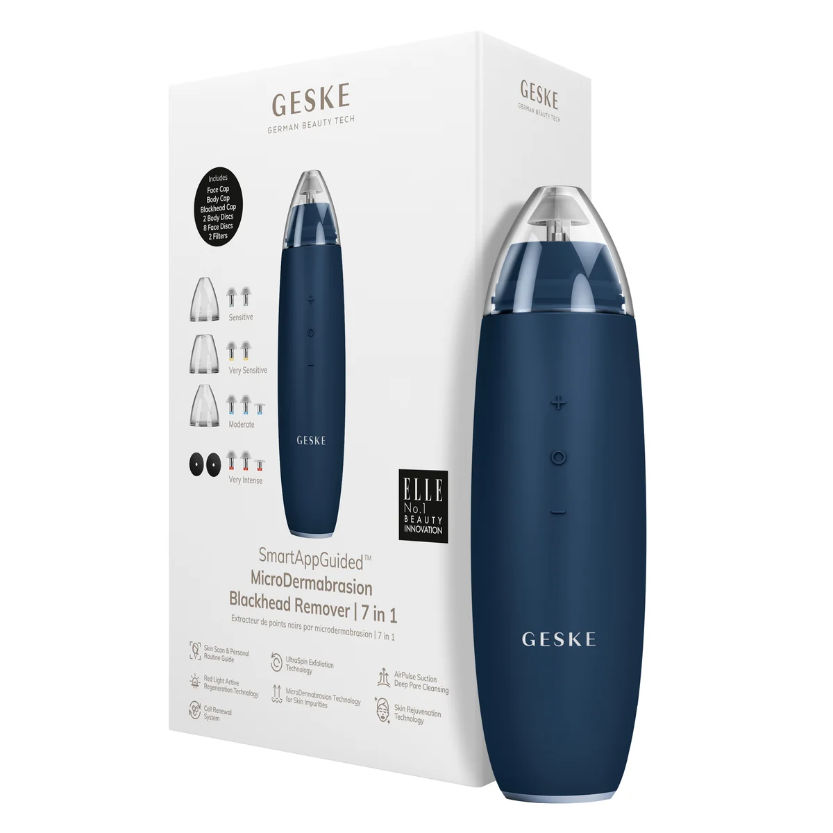 Мікродермабразійний пристрій для видалення чорних цяток GESKE MicroDermabrasion Blackhead Remover 7в1 midnight