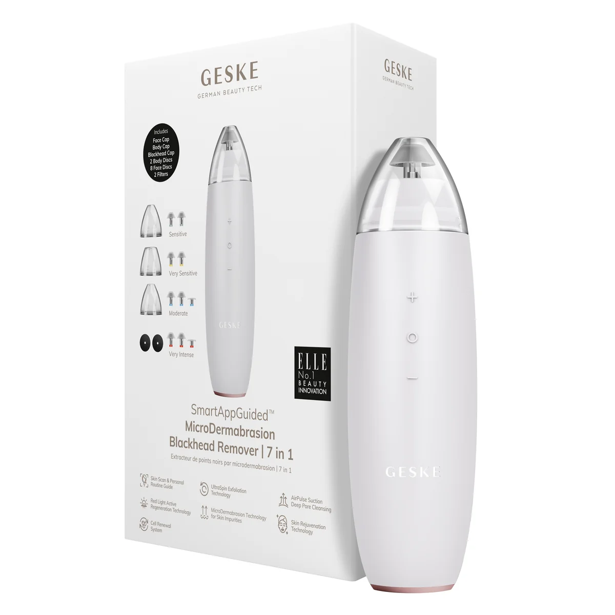 Мікродермабразійний пристрій для видалення чорних цяток GESKE MicroDermabrasion Blackhead Remover 7в1 starlight