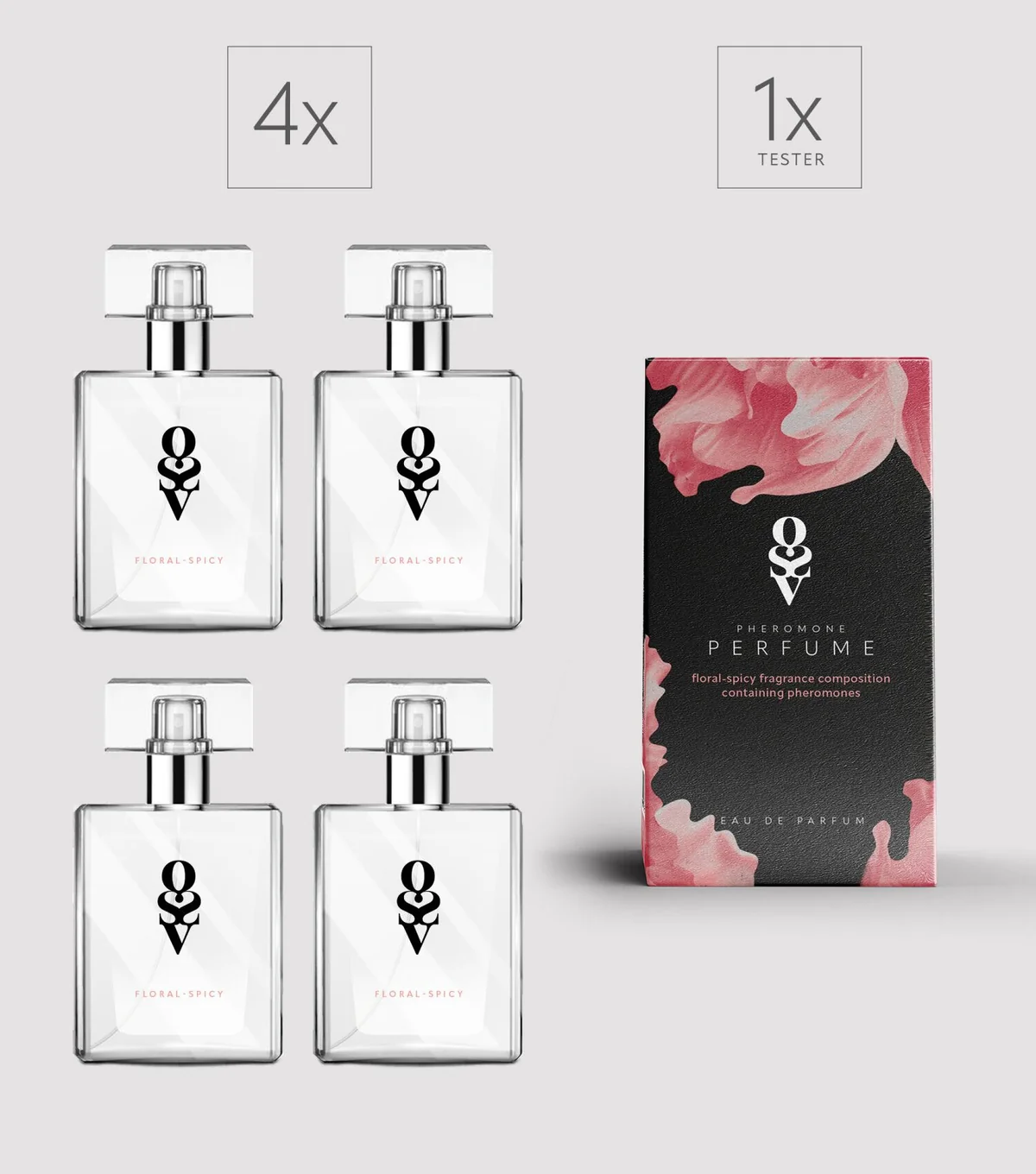 Obsessive Floral - Spicy Set: Tester + 4 Perfumes Obsessive Spicy 30 ml