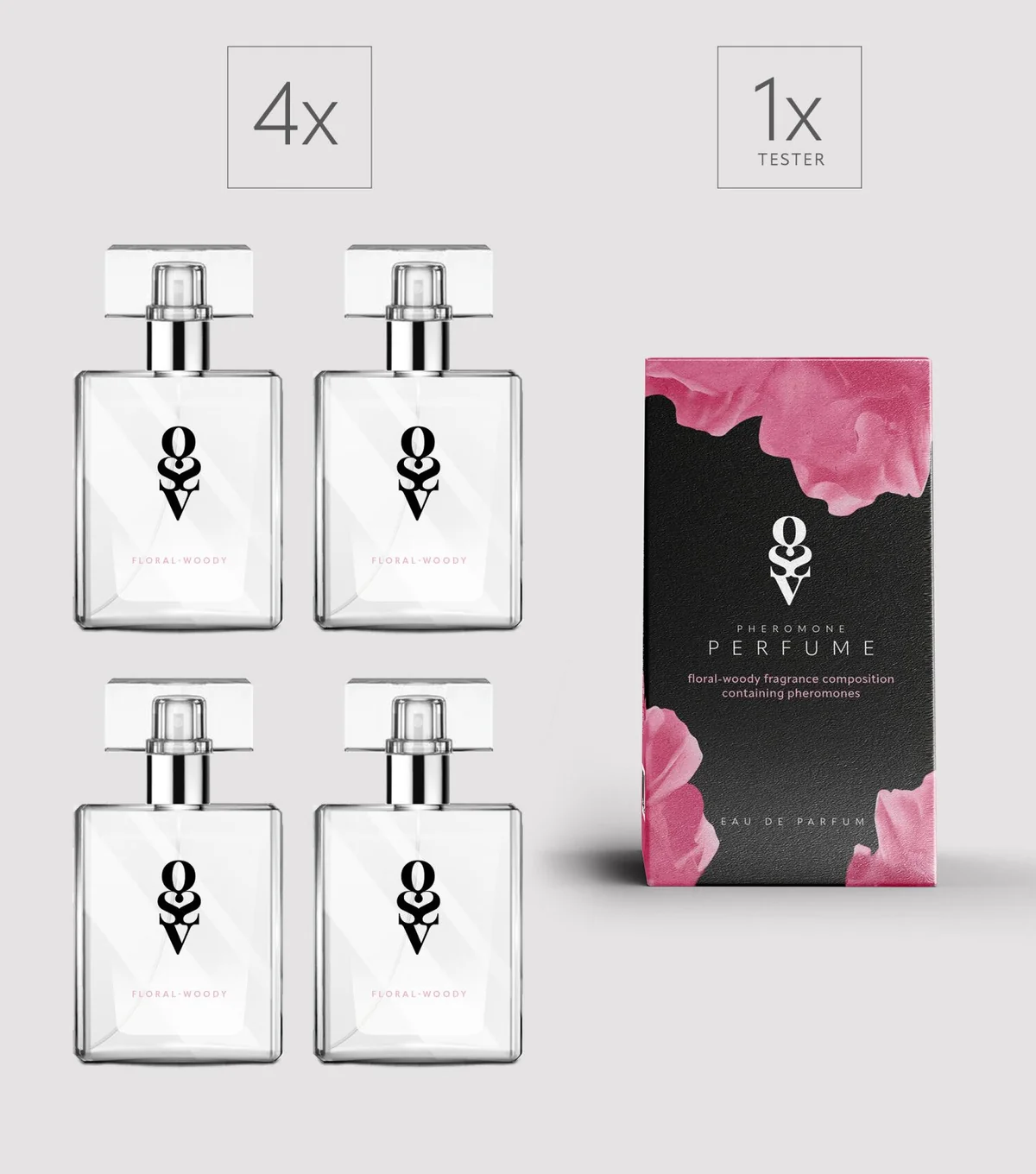 Obsessive Floral - Woody Set: Tester + 4 Perfumes Obsessive Woody 30 ml