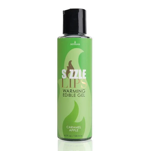 Зігрівальний масажний гель Sensuva Sizzle Lips Caramel Apple, без цукру, їстівний