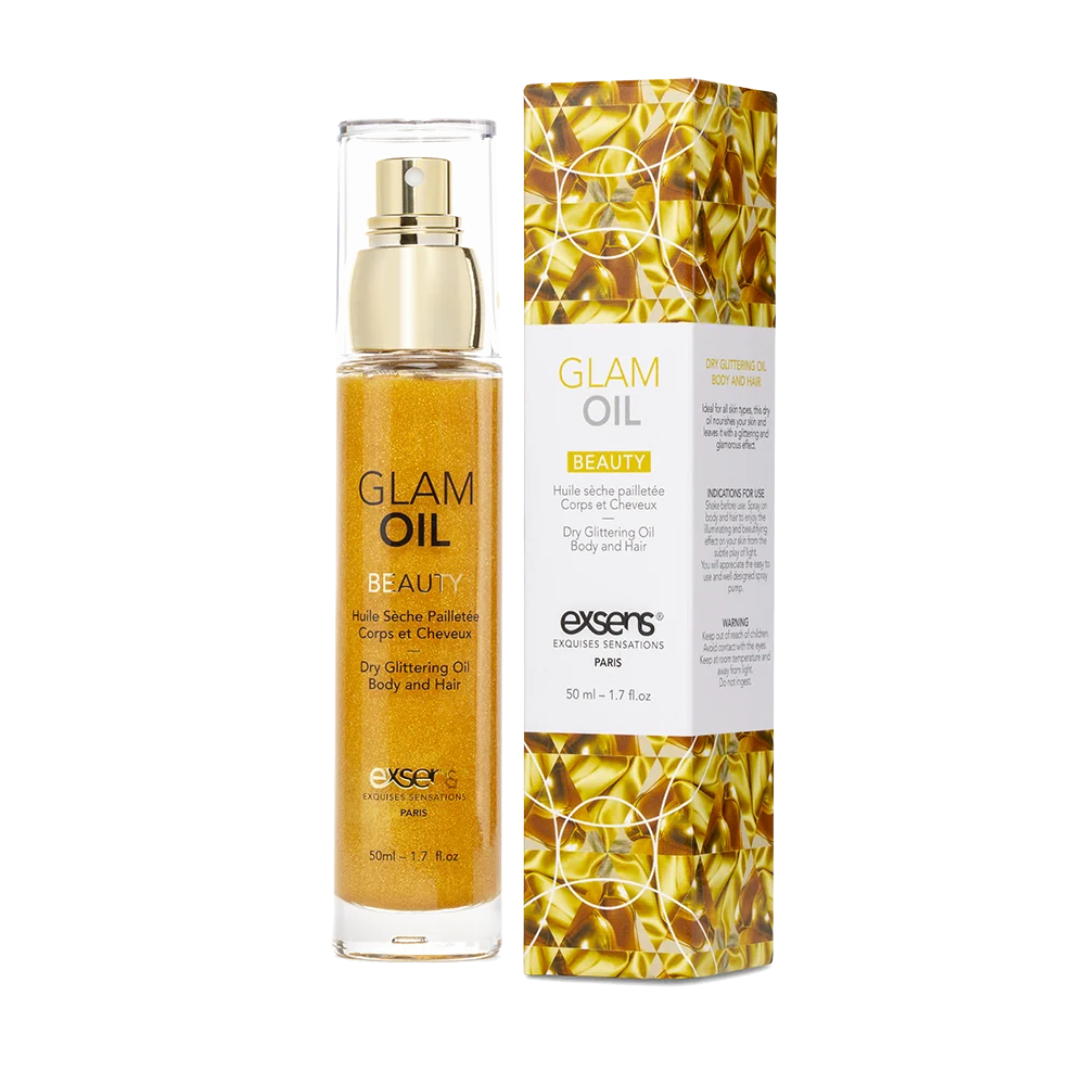 Олія для тіла з блиском EXSENS Glam Oil, з мигдальною олією, без парабенів і феноксіетанолу