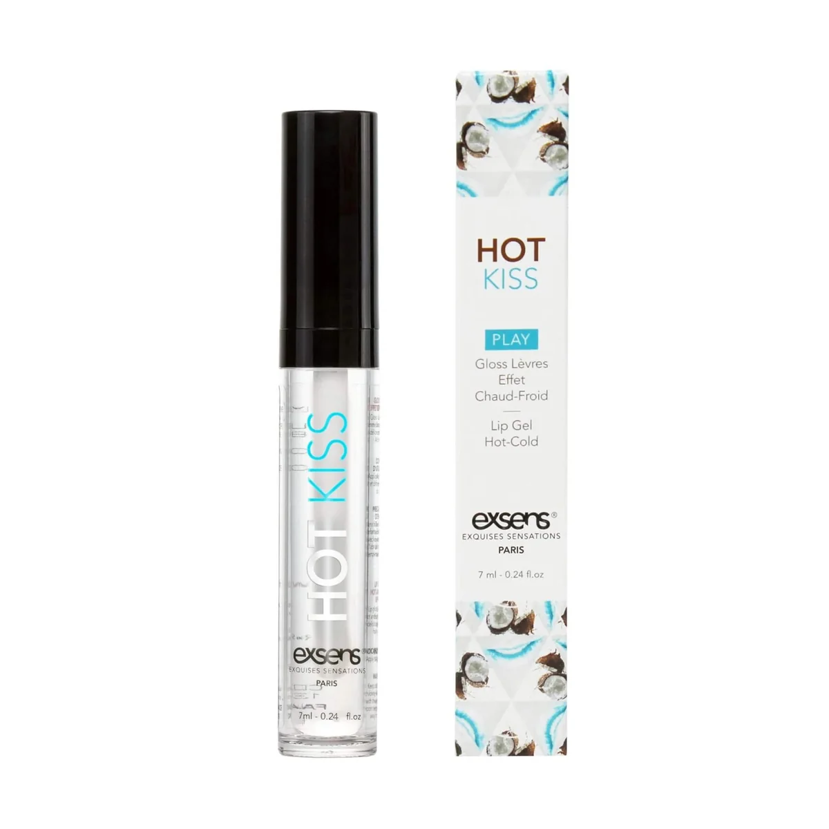 Стимулювальний блиск для губ EXSENS Coconut Hot Kiss, зігріває та охолоджує