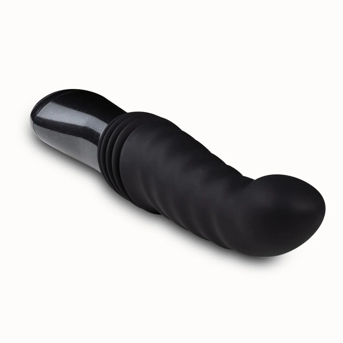 Пульсатор Blush Temptasia – Lazarus Thrusting Dildo – Black, ребристий стовбур, 3 швидкості