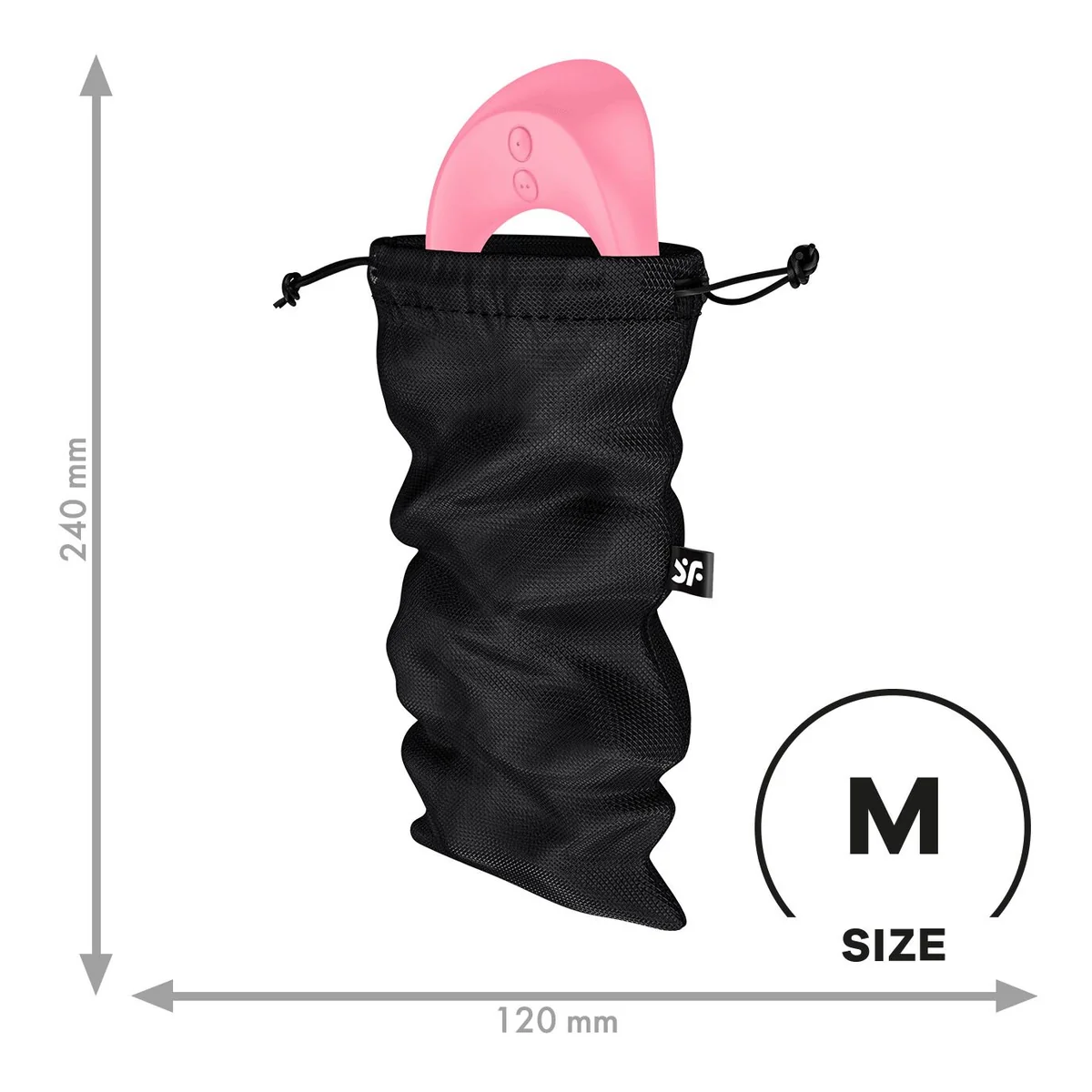 Мішок для секс-іграшок Satisfyer Treasure Bag M, чорний, на шнурку
