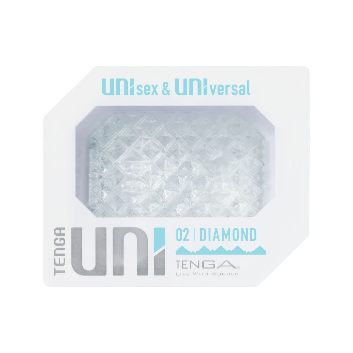 Унісекс-стимулятор Tenga UNI Diamond, білий, із зубчастим рельєфом, лубрикант у комплекті