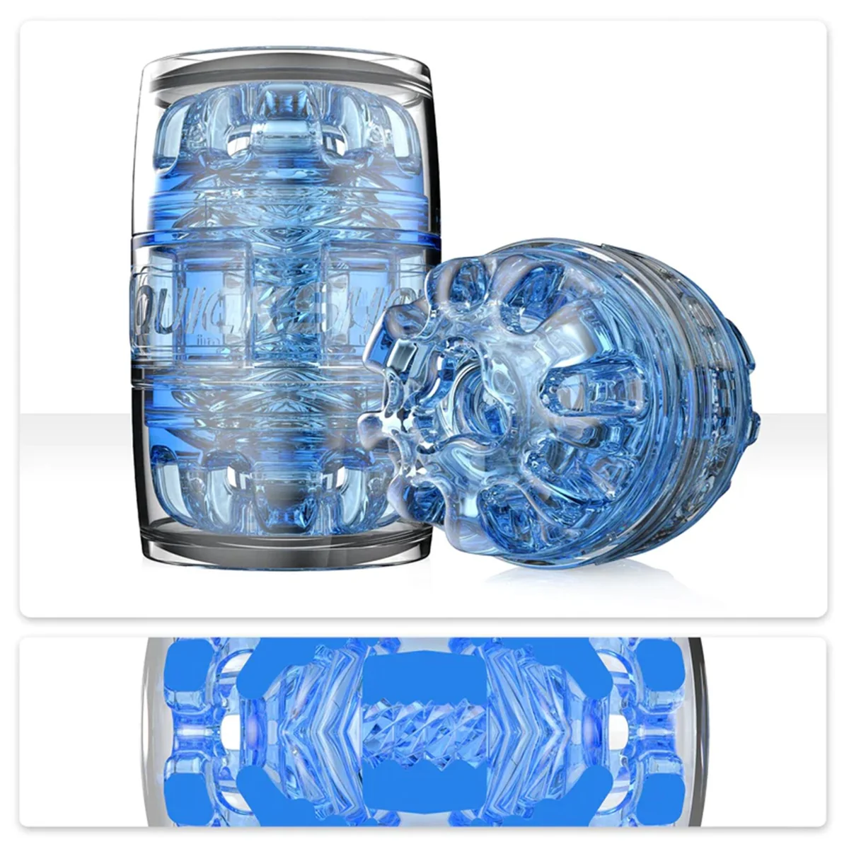 Мастурбатор Fleshlight Quickshot Turbo Blue Ice, компактний, наскрізний, підійде для пар та мінету