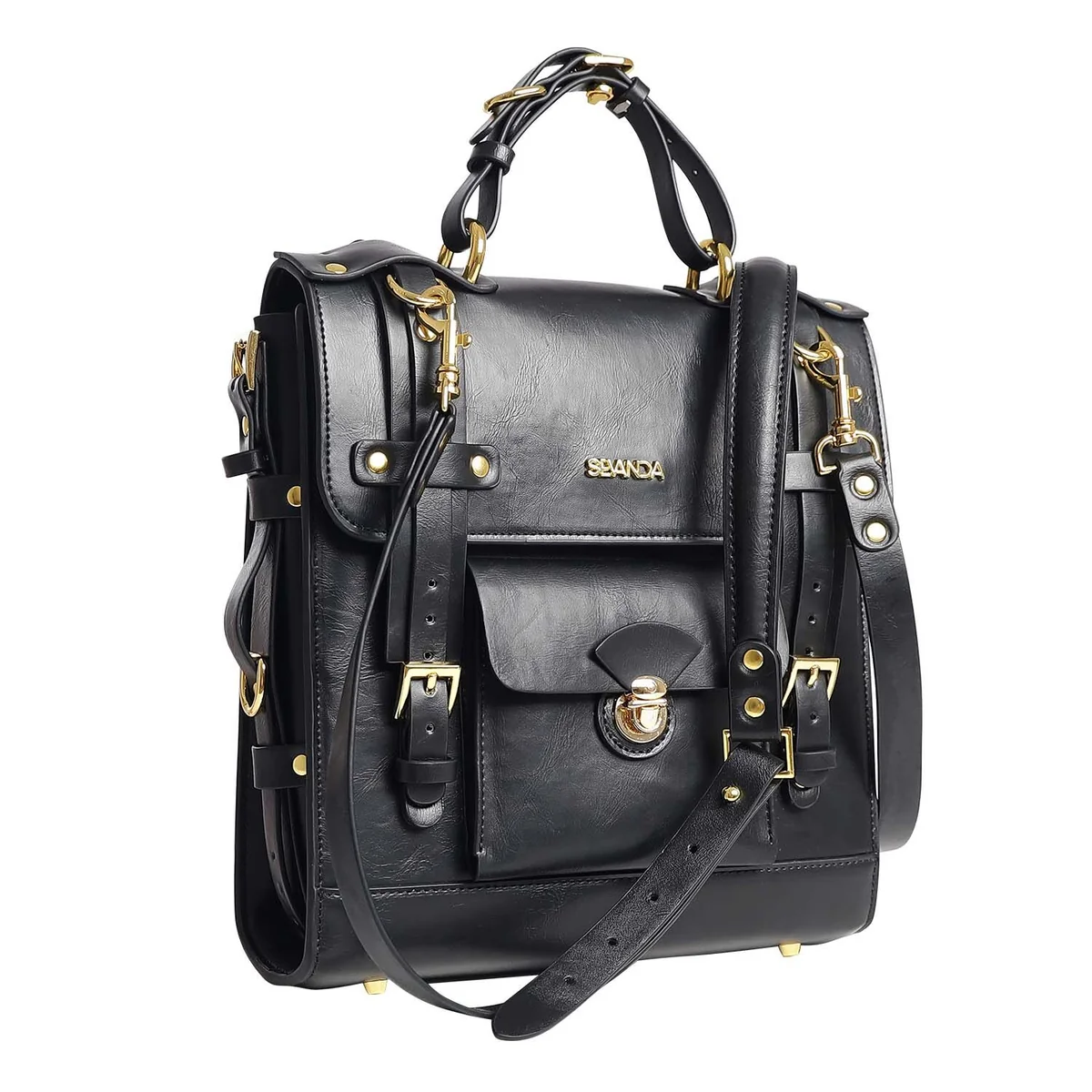 Сумка-трансформер для зберігання секс-іграшок LOCKINK Detachable JK Bag, чорна, ПВХ