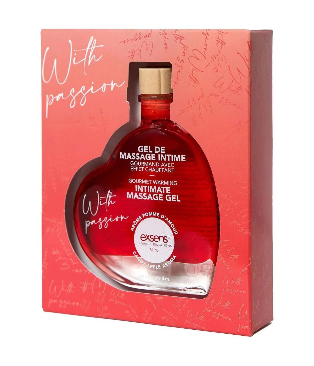 Масажний гель EXSENS With Passion Candy Apple, розігрівальний, без цукру, їстівний