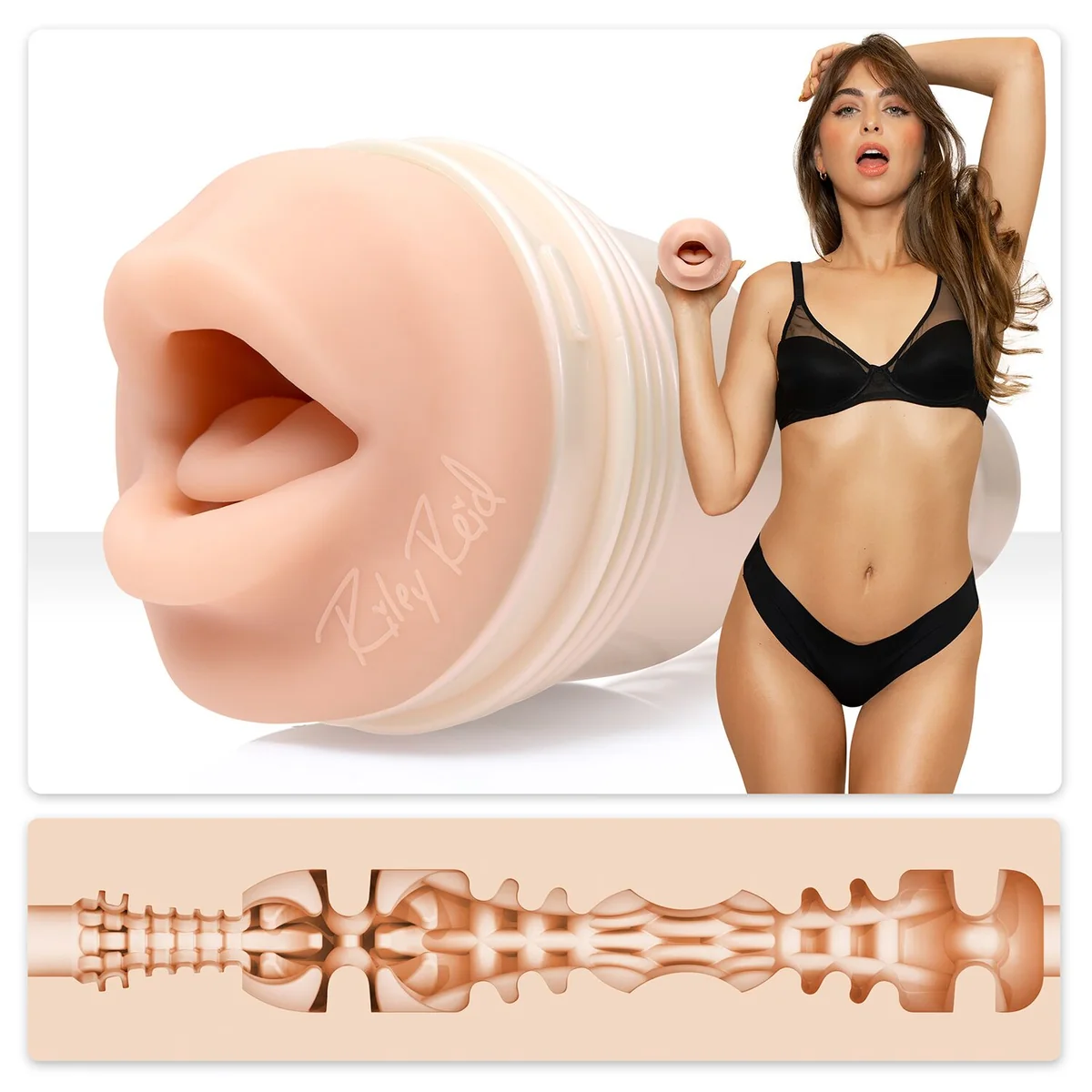 Мастурбатор Fleshlight Girls: Riley Reid - Insomnia, зі зліпка ротика, дуже ніжний