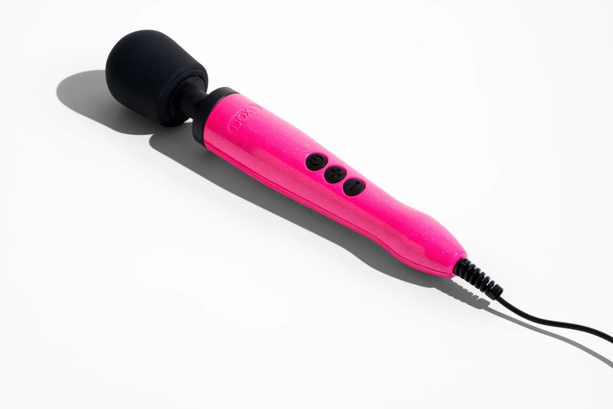 Вібромасажер DOXY Die Cast Massager Hot Pink, дуже потужний, живлення 220В, металевий корпус