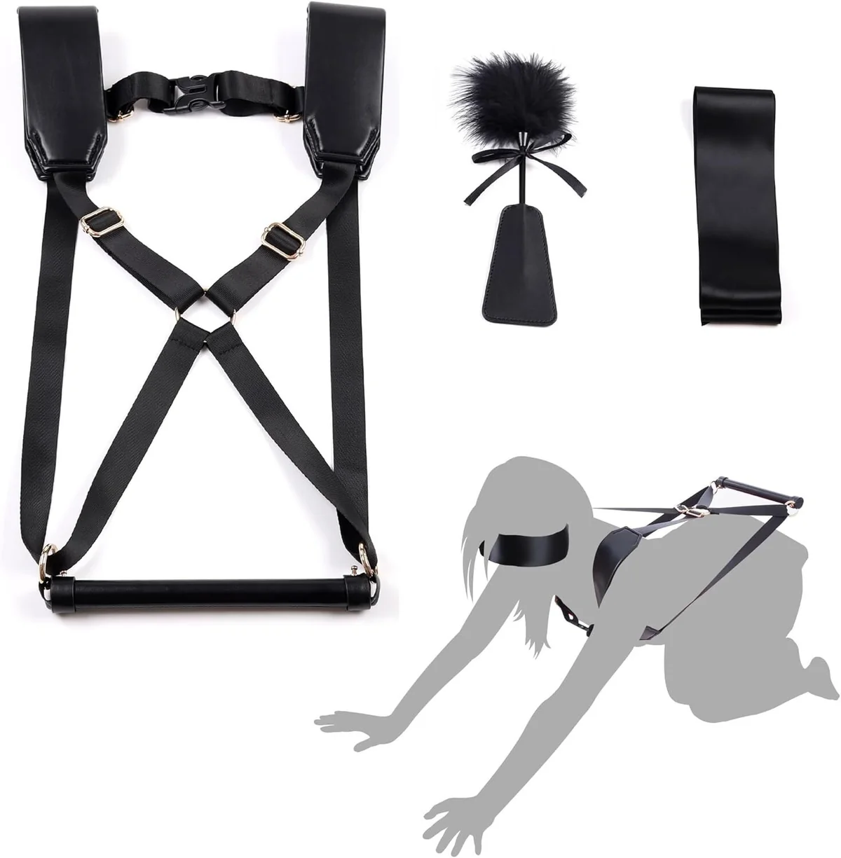 БДСМ-набір LOCKINK YEAHWOW Black Doggy Style Saddle set