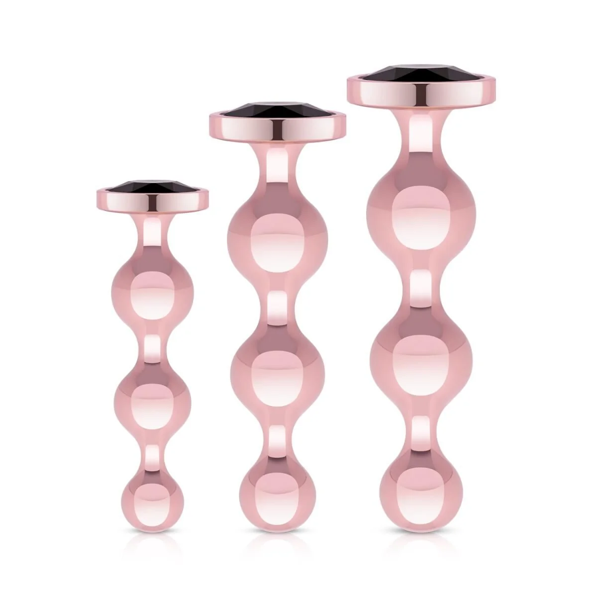 Набір анальних іграшок Rosy Gold - Metal Butt Plug Set 3 Pieces