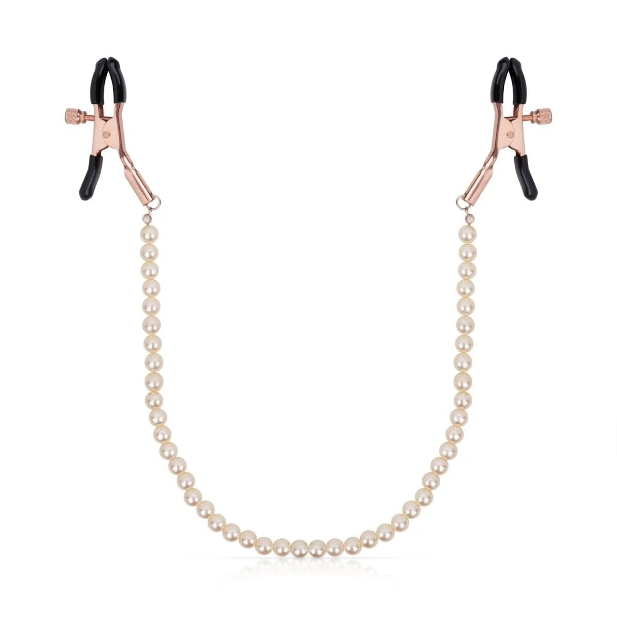Затискачі для сосків з перлинним ланцюжком Rosy Gold - Nipple Clamps Pearls