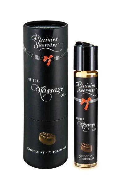Масажна олія Plaisirs Secrets Chocolate з афродизіаками, їстівна, подарункове паковання