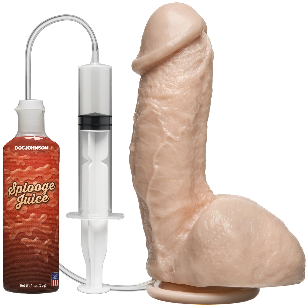Фалоімітатор, що кінчає Doc Johnson The Amazing Squirting Realistic Cock, ПВХ, діаметр 5,1см