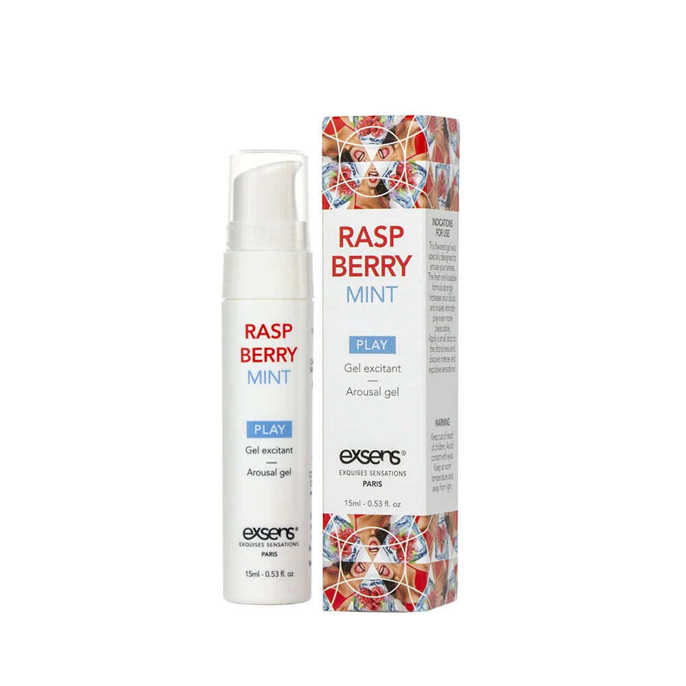 Стимулювальний гель EXSENS Kissable Raspberry Mint можна для поцілунків, охолоджувальний