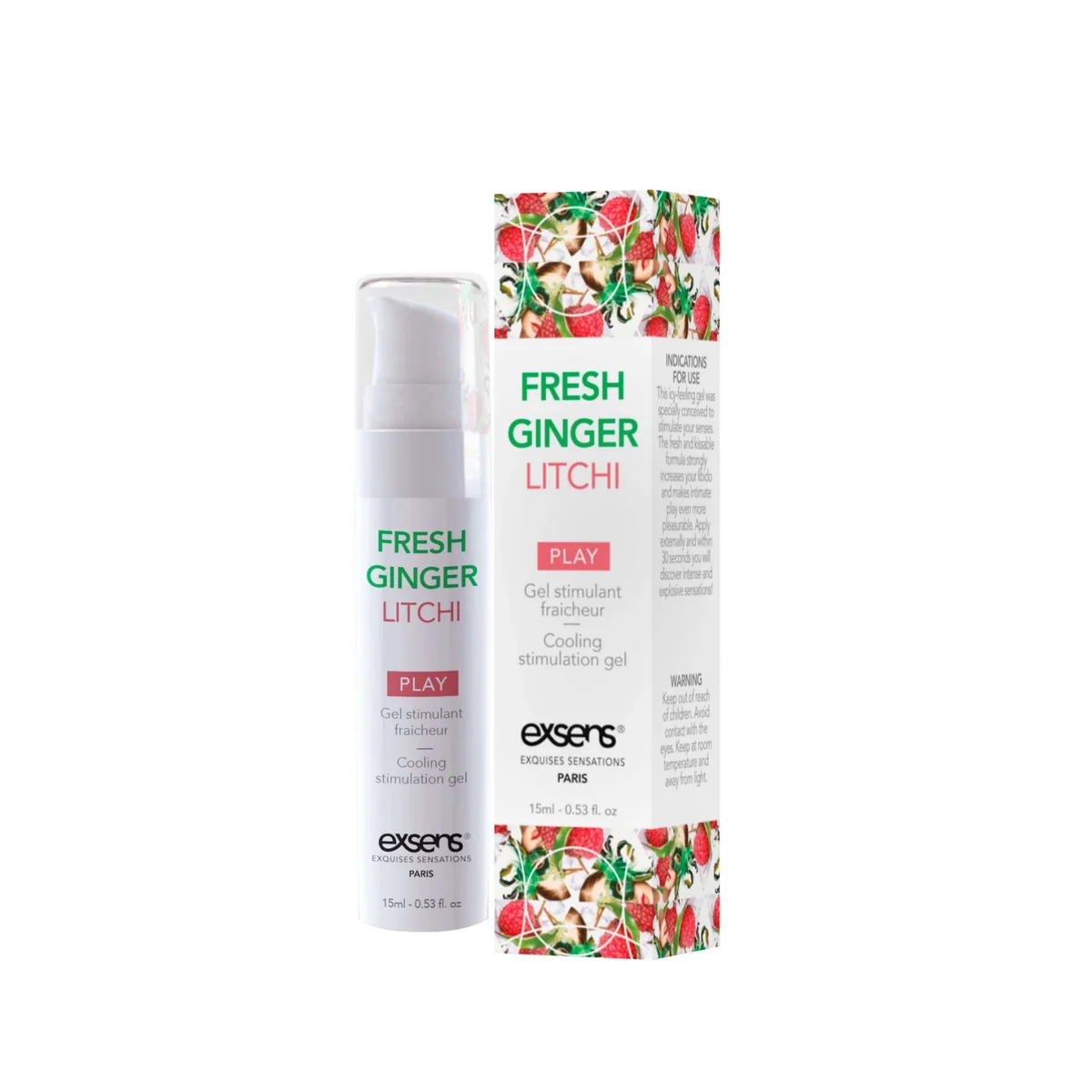 Стимулювальний гель EXSENS Kissable Fresh Ginger Litchi, можна для поцілунків, охолоджувальний
