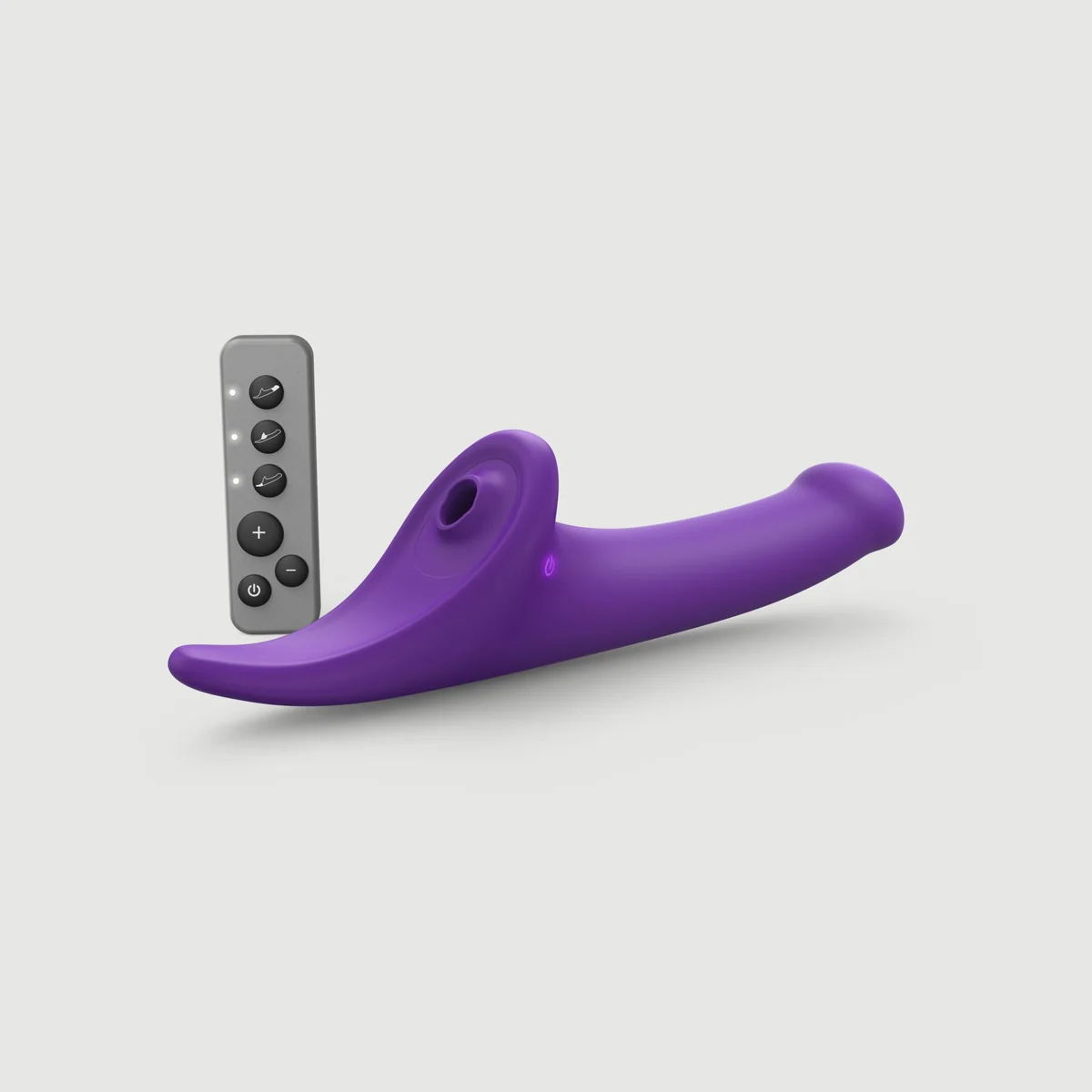 Вібронасадка для страпону з вакуумною стимуляцією Strap-On-Me Multi Orgasm Dildo Purple
