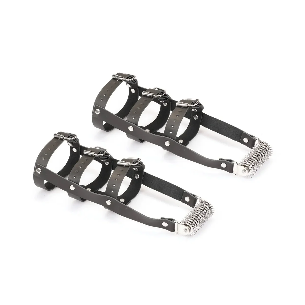 Шкіряна портупея для гомілкостопу зі шпорами Liebe Seele Leather High Heel Ankle Harness Silver